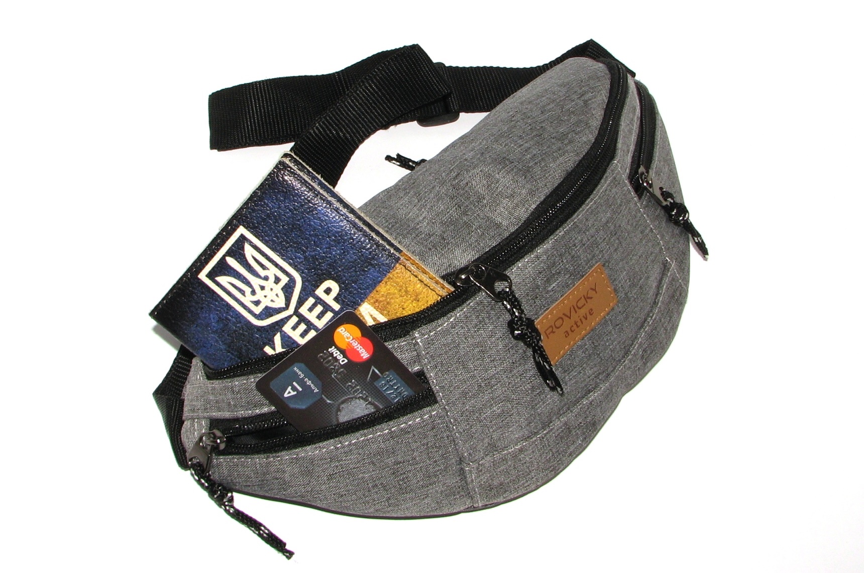 Сумка на пояс (бананка) Rovicky BAG-WB-01-3989 GREY Сумка на пояс (бананка) Rovicky BAG-WB-01-3989 GREY